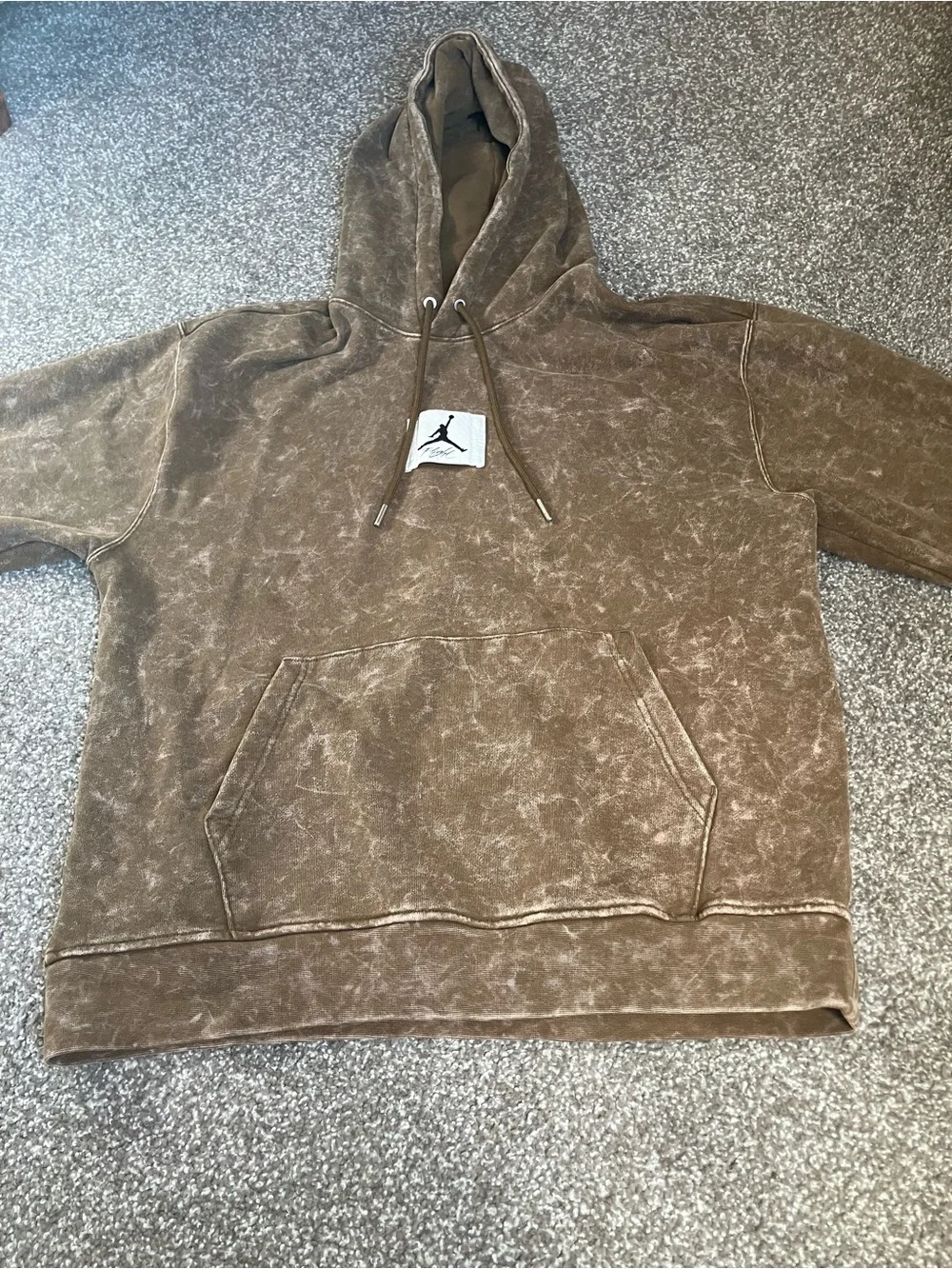 Jordan Brown Washed Pullover Hoodie